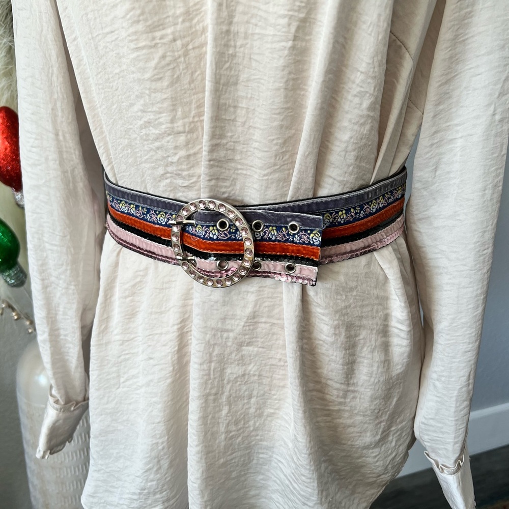 Boho Multi Fabric Belt
